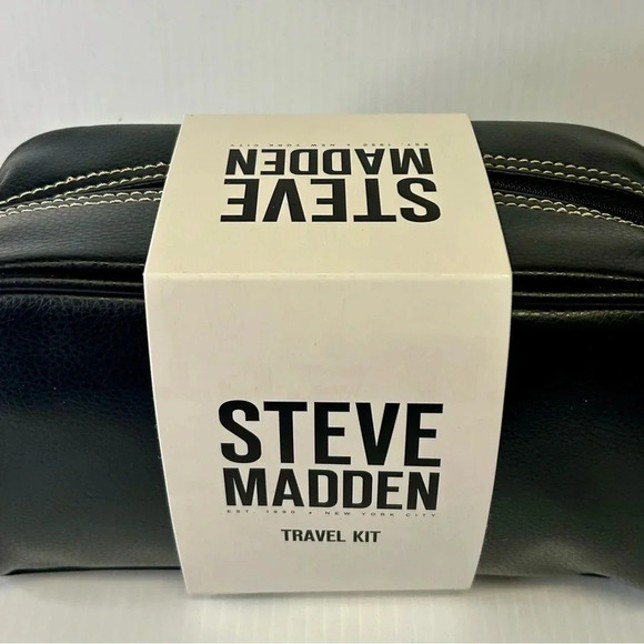♠️”Steve Madden” NWT Men’s Travel/Shaving Kit Black w/ Zip Closure & Pocket - Picture 3 of 13